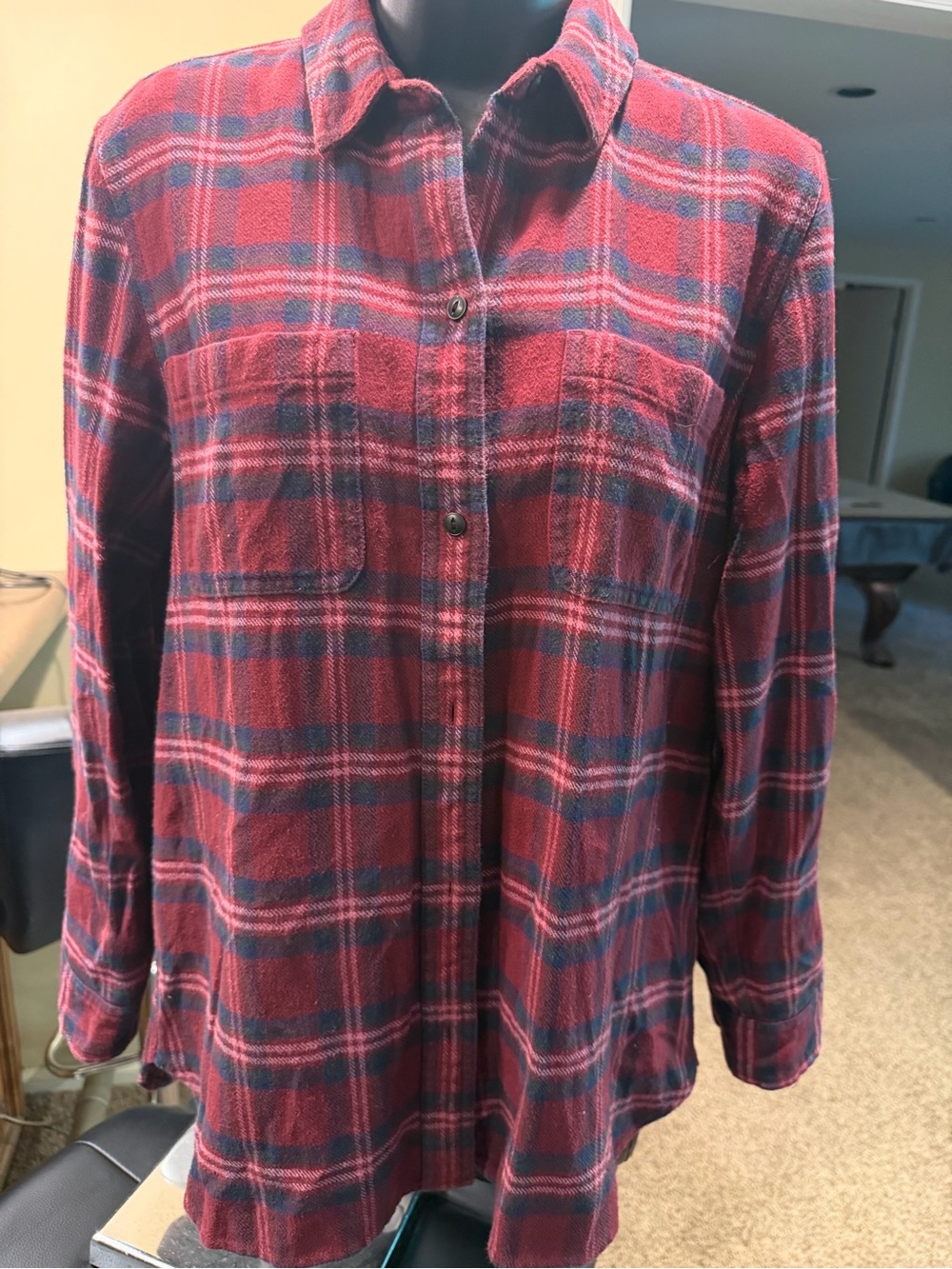 Madewell Red Plaid Button-Down Shirt